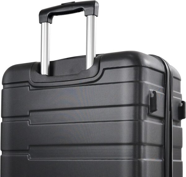 HOUAGI Luggage Sets 2 Piece,20 inch 24 inch Carry on Luggage Airline Approved,ABS Hardside Lightweight Suitcase with 4 Spinner Wheels,2-Piece Set(20/24),Black - Image 9