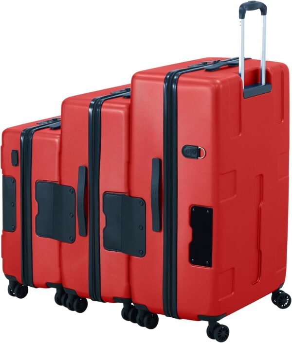 Tach V3 3-Piece Hardcase Connectable Luggage & Carryon Travel Bag Set | Rolling Suitcase with Patented Built-In Connecting System | Easily Link & Carry 9 Bags At Once (wine red) - Image 5