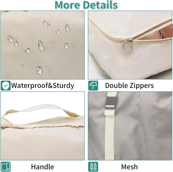 TTRWIN 8 Set Packing Cubes for Travel, Premium Nylon Fabric Luggage Packing Orginzers Travel Bags for Travel Acessories, Mesh Breathable Packing Cubes for Suitcases, Travel Essentials Bags Set - Image 7