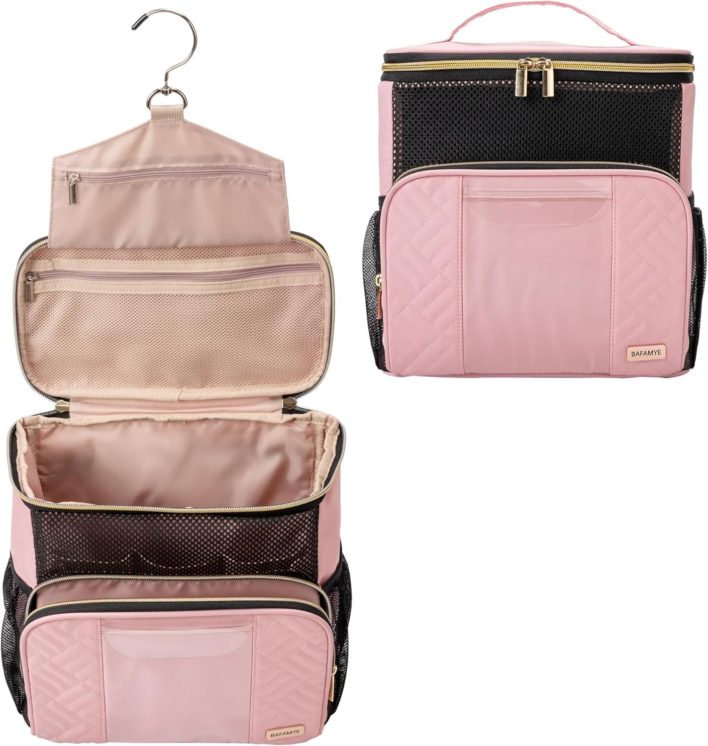 Women's Hanging Travel Toiletry Bag - Large, Durable, Multipurpose and TSA Approved for the Modern Traveling Woman, Pink - Image 2