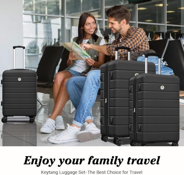 Classic Light Weight Hardside Expandable Spinner Wheels Luggage Suitcase W/TSA Lock, Black, 3 Piece Set - Image 8