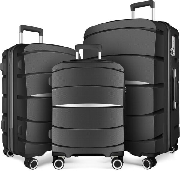 Luggage Sets with Spinner Wheels (20/24/28 Inch), PP+ABS Suitcase Sets - Image 2