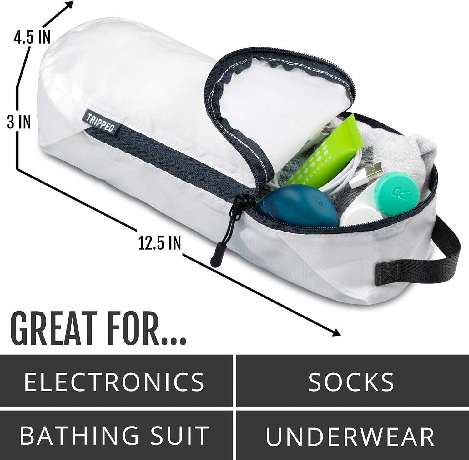 Extra Large Compression Packing Cubes for Travel-Extra Packaging Cube Luggage Organizers 7 Piece Set-Ultralight, Expandable/Compression Bags Clothes (White/Grey) - Image 9