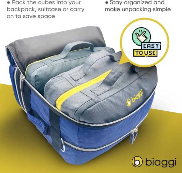 Biaggi Ultimate Compression ZipCube Set of 2 - Expandable Travel Organizer Bags for Suitcases, Lightweight Packing Cubes for Women & Men's Travel Accessories - Image 6