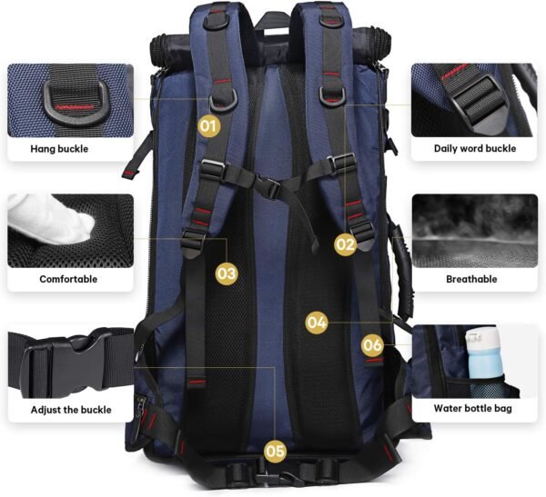 KAKA Travel Backpack, Carry On Backpack Durable Convertible Duffle Bag Fit for 15.6 Inch Laptop for Men and Women(Medium 35L) - Image 5