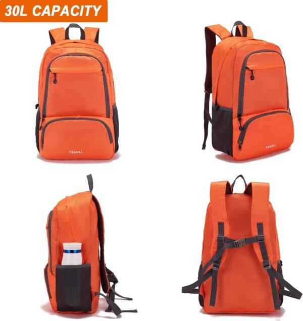 YZAOLL 30L Lightweight Packable Travel Hiking Backpack Daypack Foldable Backpack Water Resistant Daypack for Women Men - Image 8