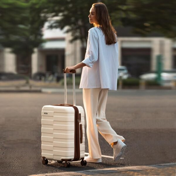 Luggage Sets 3 Piece Hardside (3-YEARS VIP SERVICE) Expandable Ultra Durable Polycarbonate Lightweight Carry On Travel Suitcase with TSA Lock Spinner Wheels, Elegant White - Image 3