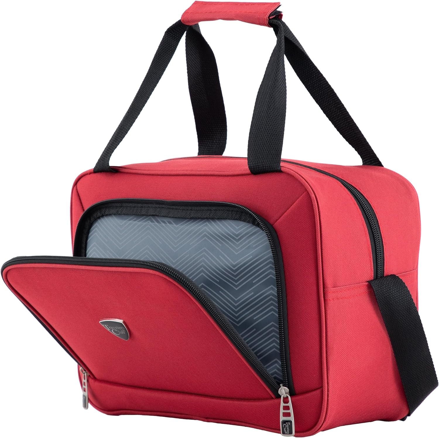 Travelers Club Chicago Hardside Expandable Spinner Luggage, Red, 5 Piece Set - Image 6