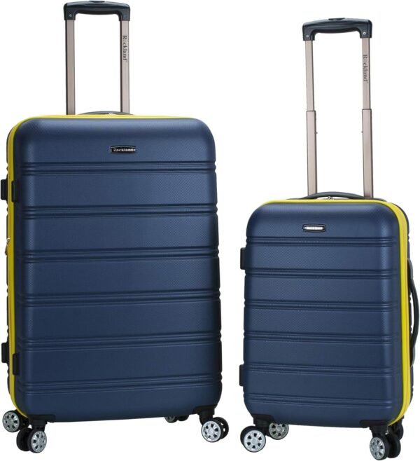 Rockland Unisex Adults Melbourne Hardside Expandable Spinner Wheel Luggage, Navy, 2-Piece Set (20/28) - Image 2