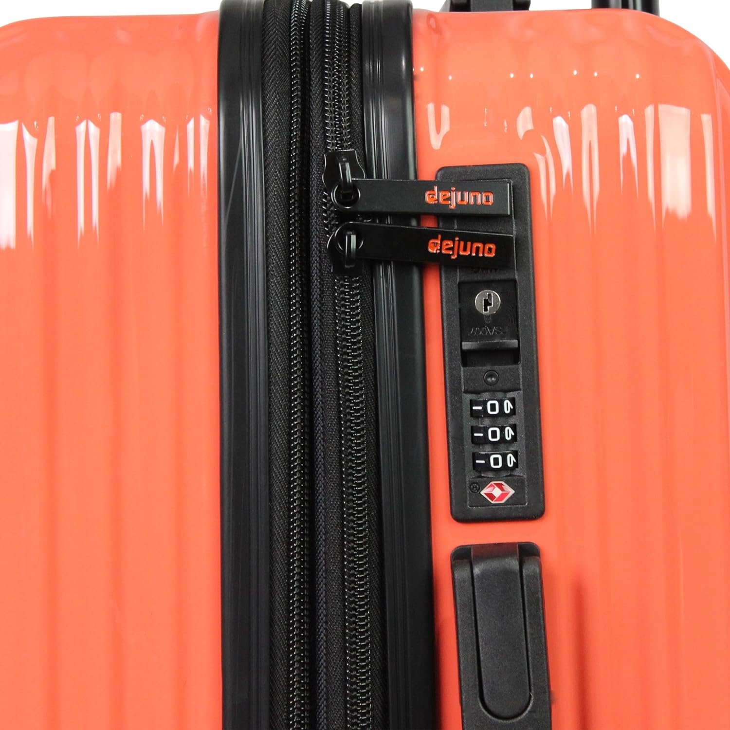 World Traveler Dejuno Tonal Lightweight Polycarbonate Hardside Expandable Spinner Luggage Suitcase with TSA Lock, Coral, 2-Piece Set(20in,24in) - Image 7