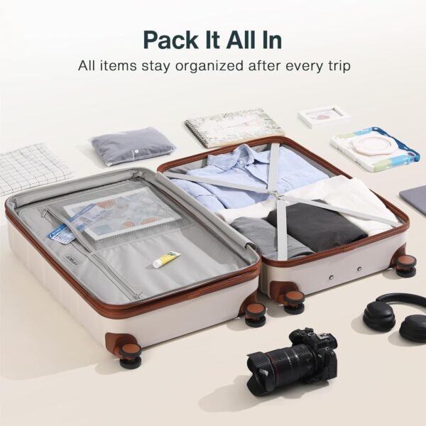 Luggage Sets 3 Piece Hardside (3-YEARS VIP SERVICE) Expandable Ultra Durable Polycarbonate Lightweight Carry On Travel Suitcase with TSA Lock Spinner Wheels, Elegant White - Image 10