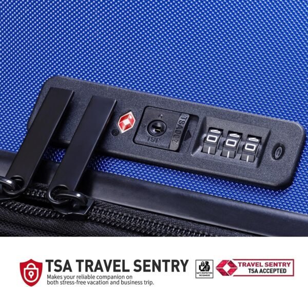 3 Piece Luggage Set, PC+ABS Lightweight Suitcase Sets with Spinner Wheels, Expandable Hardside Carry-On Luggage with TSA Lock Blue (20/24/28) - Image 5