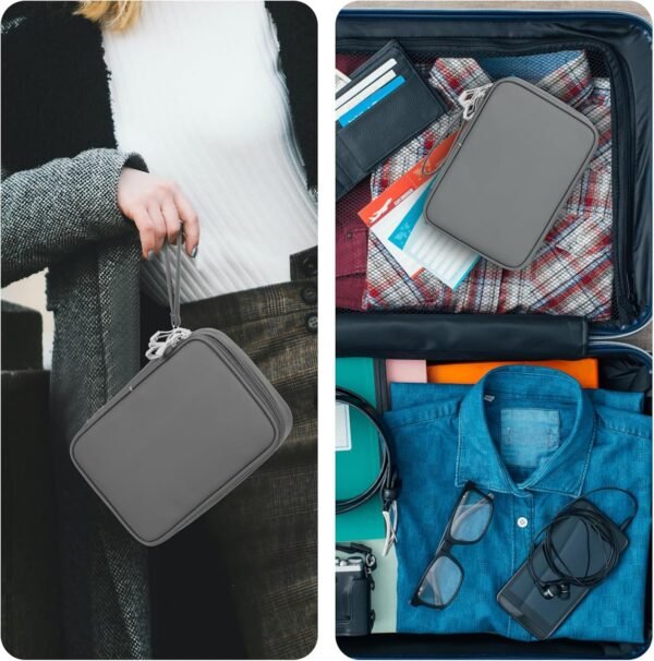 DDgro Electronics Travel Organizer Case Bag for Cable/Cords/Chargers/Tech Essentials (Grey, PU-Large) - Image 8