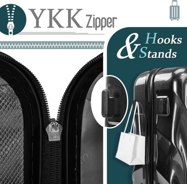 Luggage Sets 2 Piece Suitcases with Wheels, Suitcase Set, ABS+PC Hardshell Luggage with Phone Holder Durable Travel Luggage with TSA Lock Spinner Wheels - Image 5