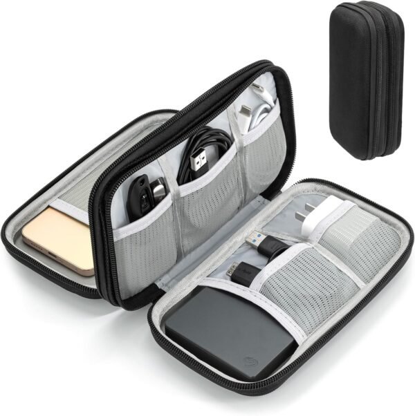 Tech Organizer Travel Case, Electronic Charger Cable Organizer Travel Case, Waterproof Portable Travel Accessories for Cable/Cord Storage, Charging Cable, Mouse, Cellphone, Power Bank - Image 2