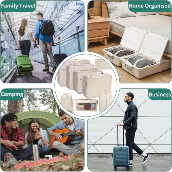 TTRWIN 8 Set Packing Cubes for Travel, Premium Nylon Fabric Luggage Packing Orginzers Travel Bags for Travel Acessories, Mesh Breathable Packing Cubes for Suitcases, Travel Essentials Bags Set - Image 8