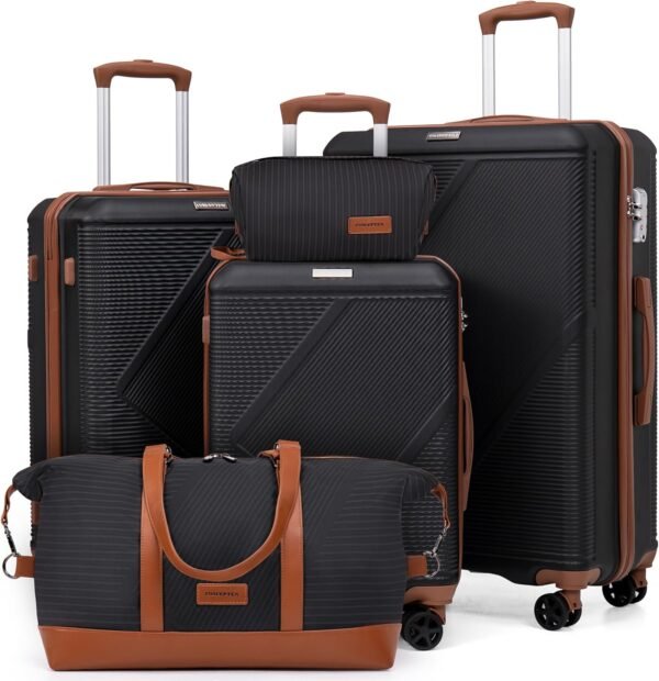 Luggage Sets 5 Piece,Expandable Hardside Suitcase Set with Spinner Wheels,Lightweight Travel Luggage set with TSA Lock（20/24/28,Black） - Image 2