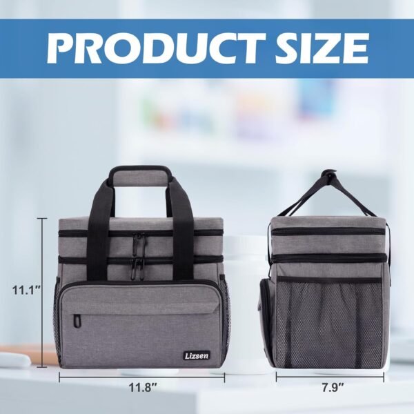 Large Medicine Storage Bag, Double Layer Pill Bottle Organizer Storage Bag with Lockable Zipper, Medication Travel Bag Carrying Case for Men Women - Image 7