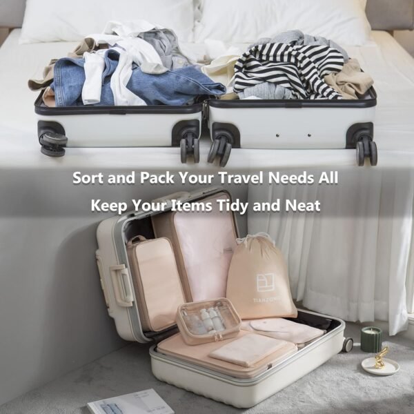 tianzong 7-piece Set Packing Cubes, Travel Bags for Luggage, Packing Organizers with Shoe Bag - Image 3