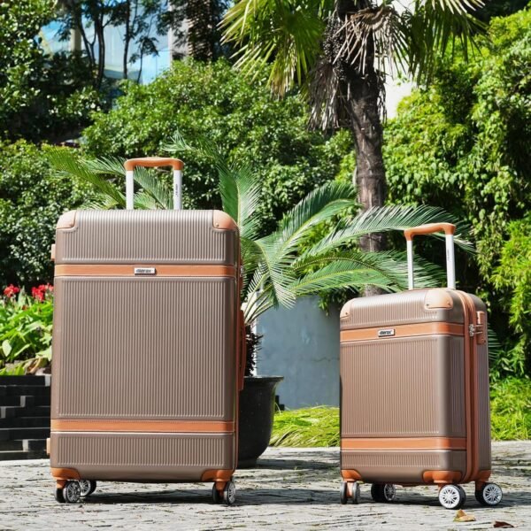 Merax Hardside Rugged Travel Suitcase Luggage with 8 Spinner Wheels, Collision-Protection Angle, 3-Piece Set, TSA Lock, Expandable, Carry-On Luggage (20/24/28, Coppery) - Image 8