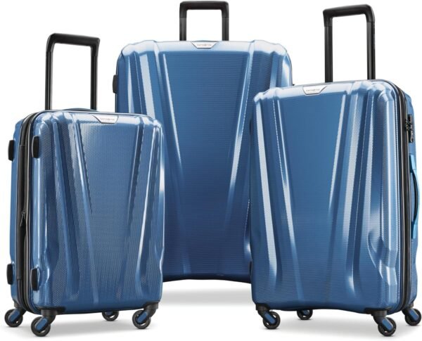 Samsonite SWERV DLX Spinner 3 Piece Carry-On, Medium, and Large Suitcase Hard-Shell Luggage Set with Side Carry and Telescopic Handle, Lagoon Blue - Image 2