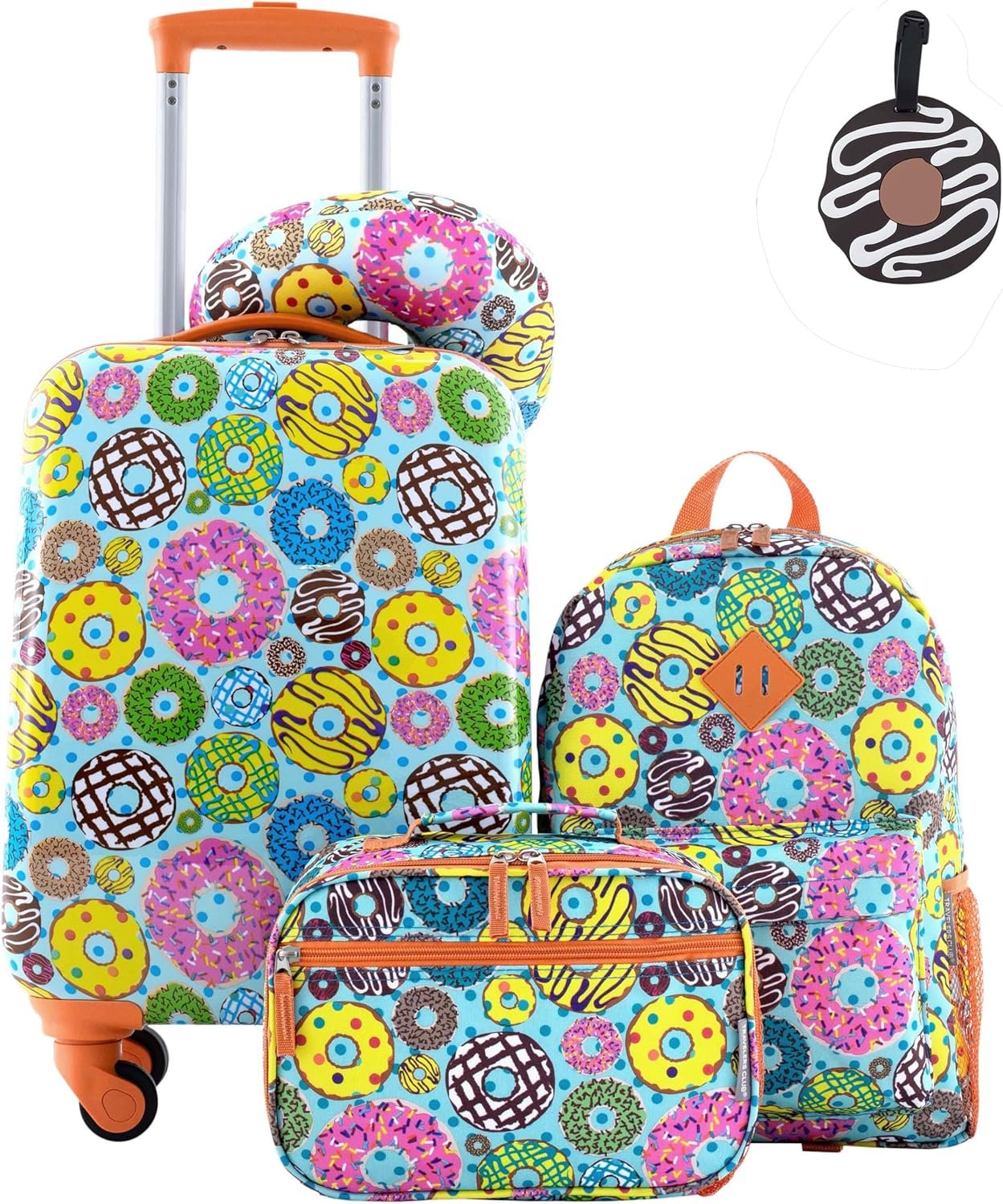 Travelers Club 5 Piece Kids' Luggage Set, Donut - Image 2