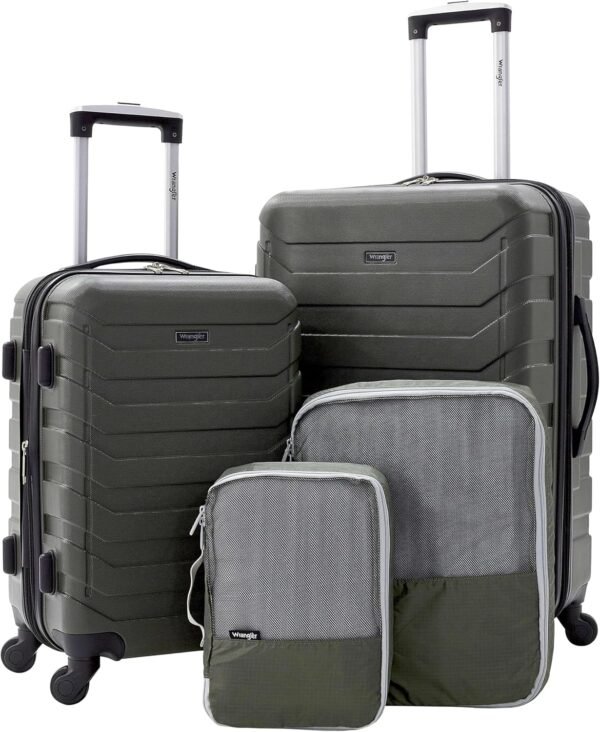 Wrangler Elysium Luggage & Packing Cubes, Green, 4 Piece Set - Image 2