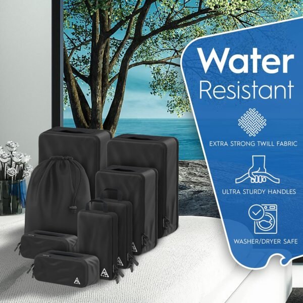 8 Set/4 Set Deluxe Compression Packing Cubes Travel - Maximize Space In Luggage With Patented HybridMax Double Capacity Design, Luxury Compressible Packing Cubes For Travel, Large, Small, & Medium - Image 6