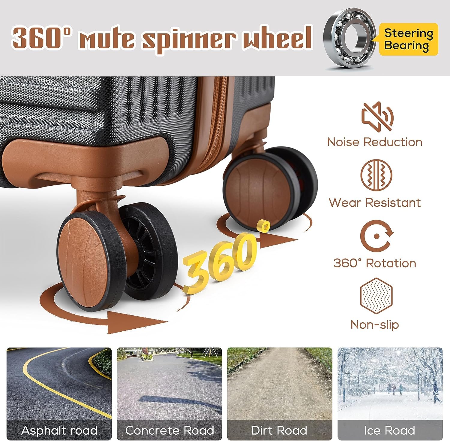 imiomo Carry on Luggage Sets,20 Inch Expandable Carry-on Suitcase with Spinner Wheels,Hard Shell Lightweight Rolling Travel Luggage with TSA Lock - Image 7