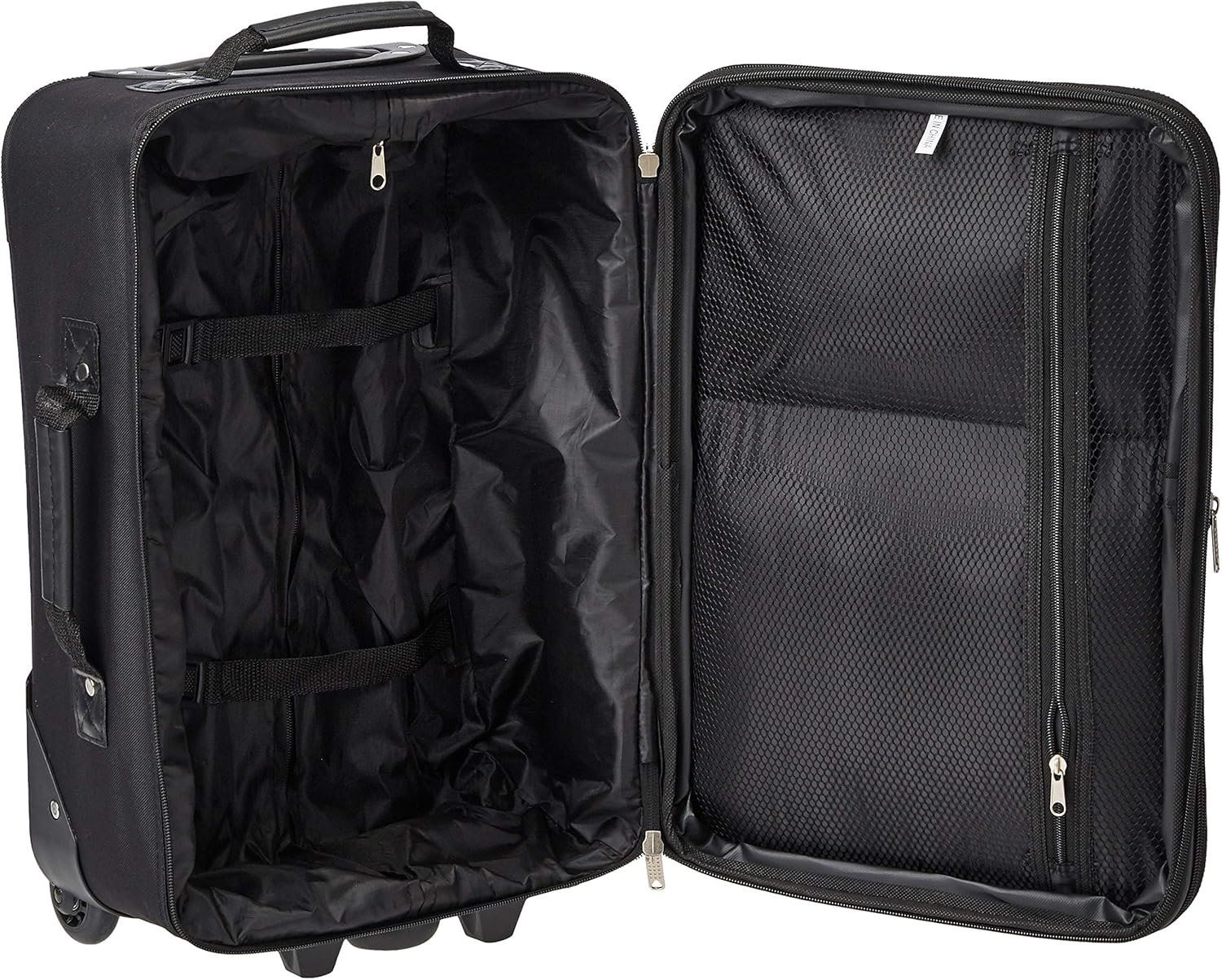 Rockland Fashion Softside Upright Luggage Set, Expandable, Black Plaid, 2-Piece (14/19) - Image 7