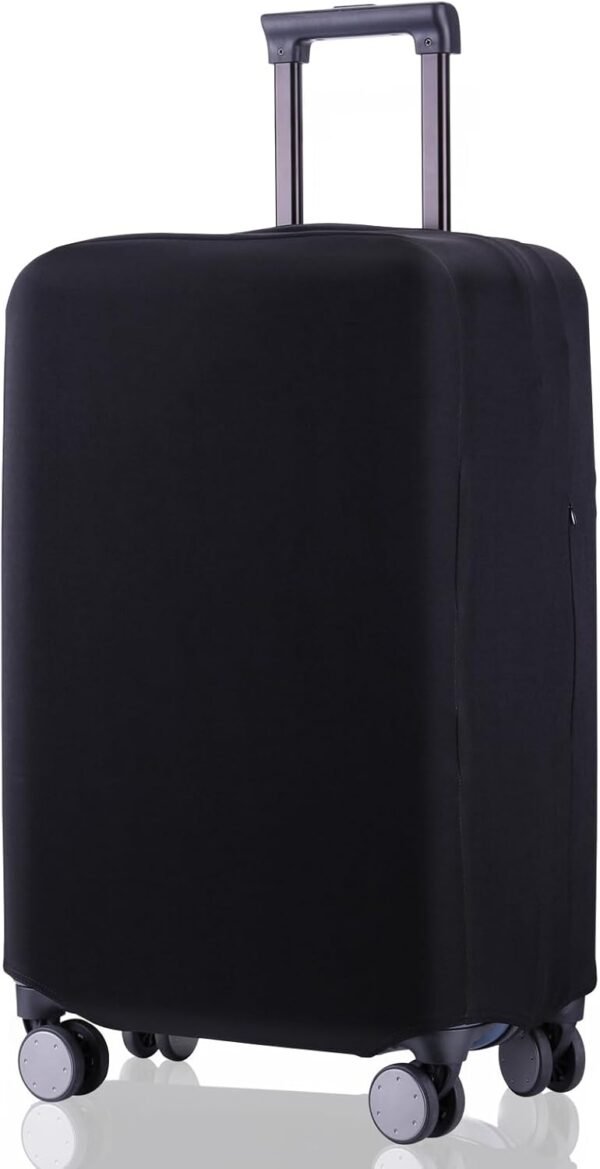 Travel Luggage Cover Suitcase Protector Scratch-Resistant Fit 19-31 Inch Suitcase, Not Included Suitcase (Black, S(19-21inch)) - Image 2