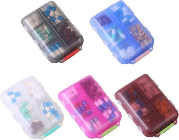 1Pack Travel Pill Organizer - 10 Compartments Pill Case, Compact and Portable Pill Box, Perfect for On-The-Go Storage, Pill Holder for Purse Blue - Image 10