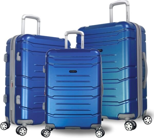 Olympia U.S.A. Denmark 3-Piece Expandable Lightweight Suitcase Hardside Luggage Set with Double Spinner Wheels, Multi Grip, Locking System Navy - Image 2