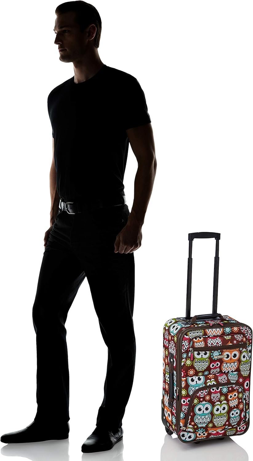 Rockland Fashion Softside Upright Luggage Set, Expandable, Owl, 2-Piece (14/19) - Image 8