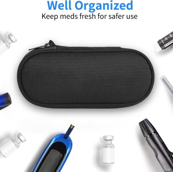 Insulin Pen Cooler Travel Case with 2 Reusable TSA Approved Ice Packs, Diabetic Medication Insulated Cooler Bag for Insulin Pens and Other Diabetic Supplies Storage Black - Image 6