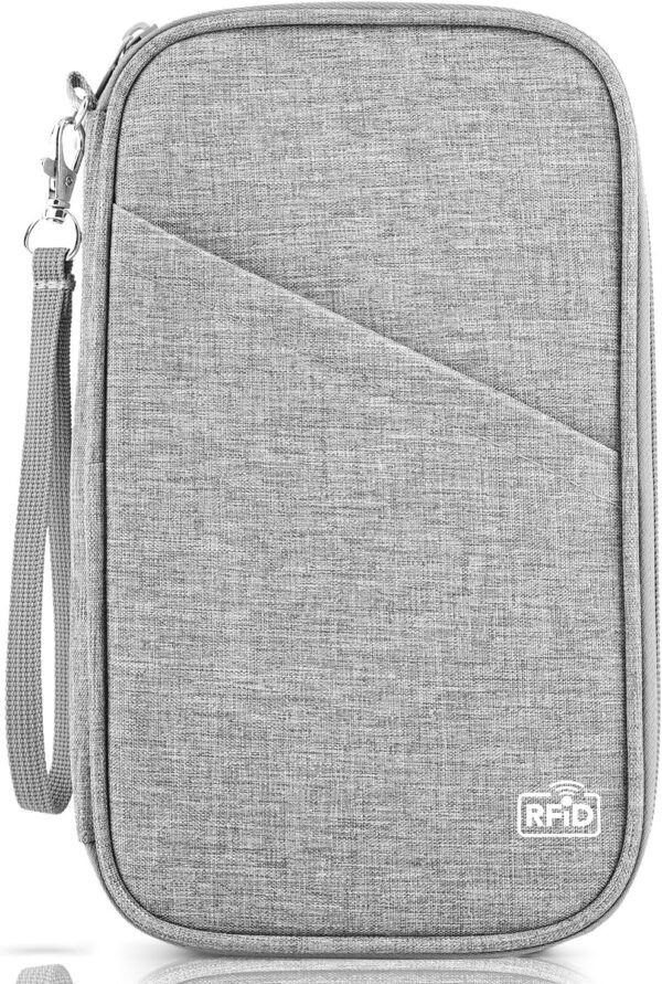 Passport Holder Family, Women Rfid Blocking Passport Wallet, Travel Essentials Premium Wallets, Waterproof Passport Holders Bag for Men Traveling, Travel Document Organizer Credit Cards Case - Image 2