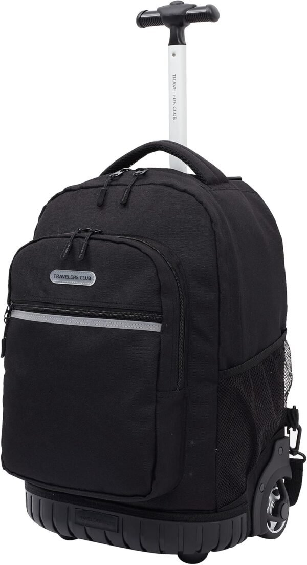 Travelers Club Rolling Backpack, Black, 18 Inch - Image 3