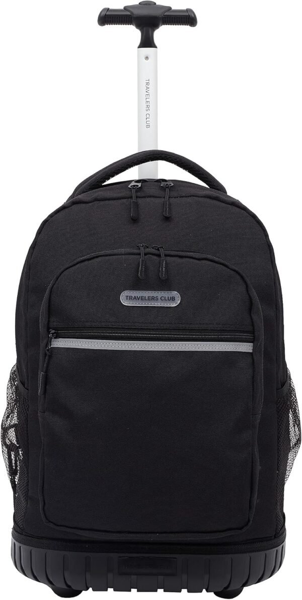 Travelers Club Rolling Backpack, Black, 18 Inch - Image 2