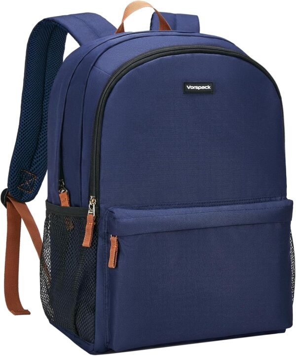 Vorspack Backpack for Men and Women - Lightweight Bookbag College Backpack Casual Daypack Backpacks for Travel Work - Navy Blue - Image 2