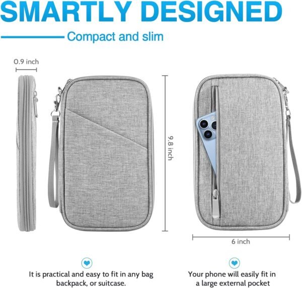 Passport Holder Family, Women Rfid Blocking Passport Wallet, Travel Essentials Premium Wallets, Waterproof Passport Holders Bag for Men Traveling, Travel Document Organizer Credit Cards Case - Image 4