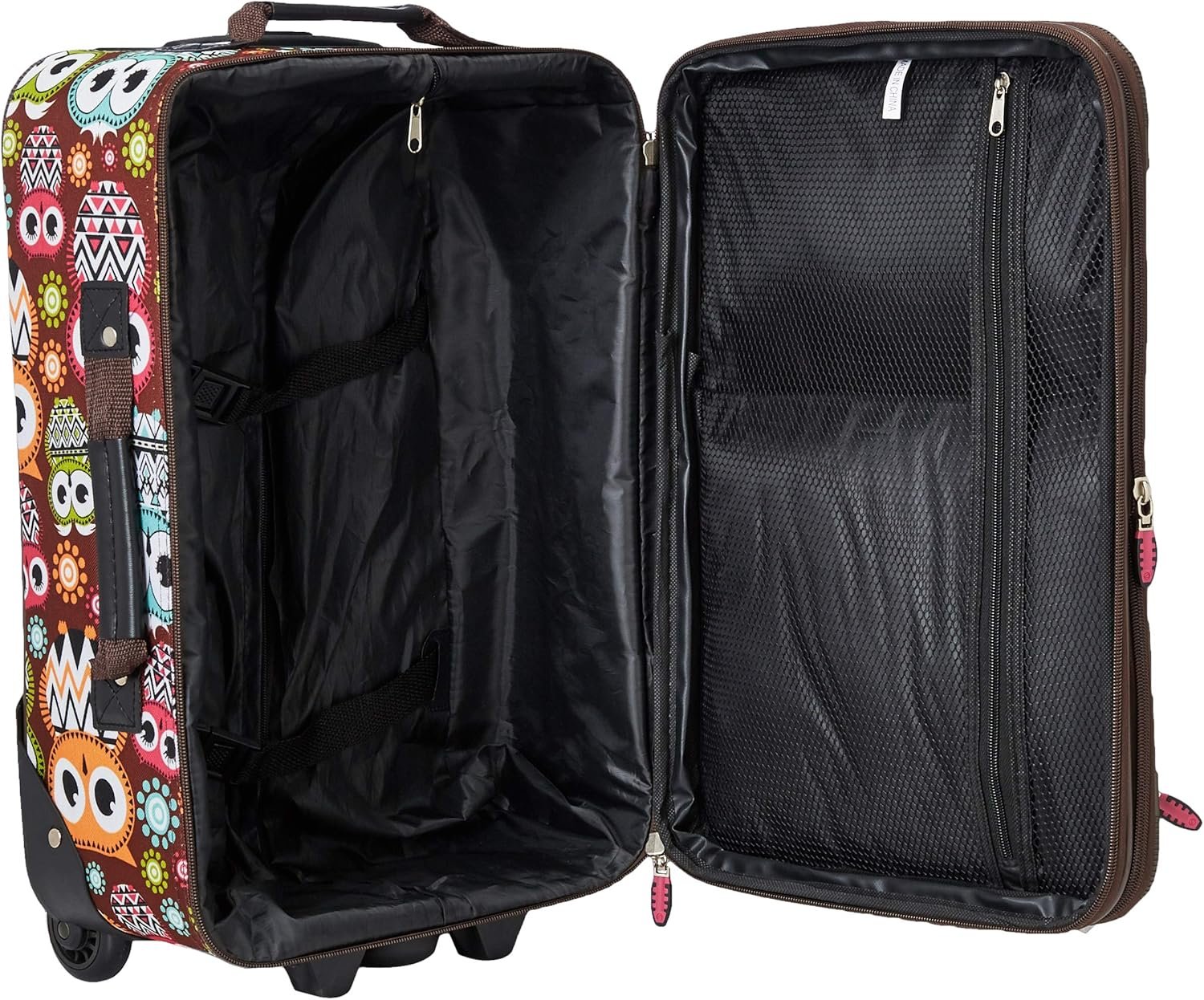 Rockland Fashion Softside Upright Luggage Set, Expandable, Owl, 2-Piece (14/19) - Image 6