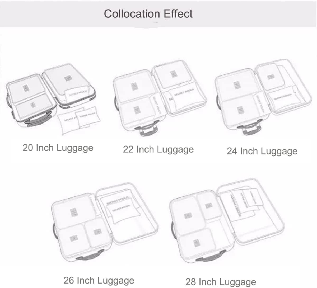 Travel Packing Cubes Lightweight, 6 Set Luggage Organizers for Suitcase,Travel Accessories Bags for Clothes Shoes Cosmetics Electronics Toiletries.(Pink Cherry) - Image 7