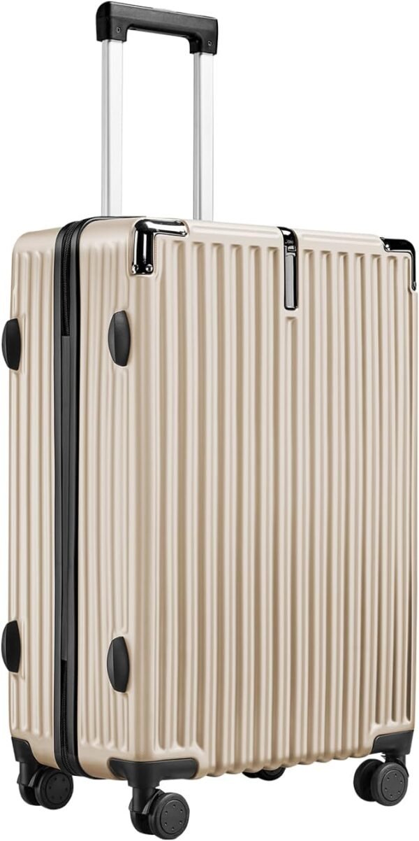 Hardside 20 Inch Carry on Luggage with Hook, Spinner Suitcases with Wheels for Travel, Lightweight Luggage with TSA Lock Champagne - Image 2