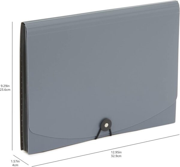 Amazon Basics Expanding Organizer File Folder, Letter Size - Black & Gray, 2-Pack - Image 7