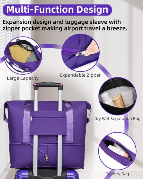LARVENDER Carry on Luggage 22x14x9 Airline Approved, 20 Inch Hardside Suitcase with Wheels TSA Lock, PC+ABS Lightweight Carry on Suitcases for Women, Midnight Berry (20/DB/TB) - Image 6