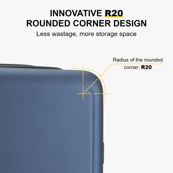 LEVEL8 Carry on Luggage Airline Approved, Carry on Suitcases with Wheels, Lightweight Hardside Luminous Textured Luggage for Travel, Tsa Approved, 20-Inch Carry-On, Navy - Image 6