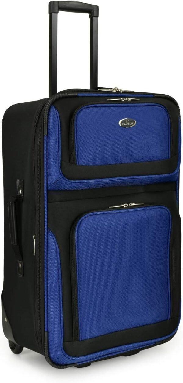 U.S. Traveler New Yorker Lightweight Softside Expandable Travel Rolling Luggage, Blue, 4-Piece Set (15/21/25/29) - Image 4