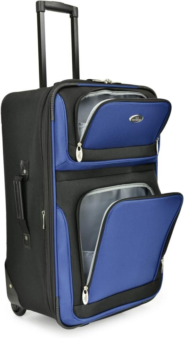 U.S. Traveler New Yorker Lightweight Softside Expandable Travel Rolling Luggage, Blue, 4-Piece Set (15/21/25/29) - Image 8