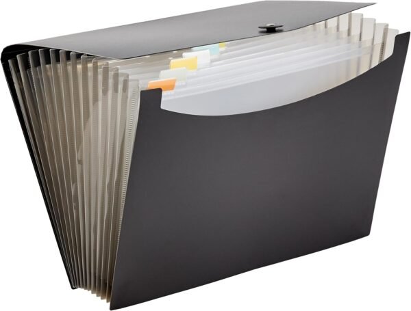 Amazon Basics Expanding Organizer File Folder, Letter Size - Black & Gray, 2-Pack - Image 3