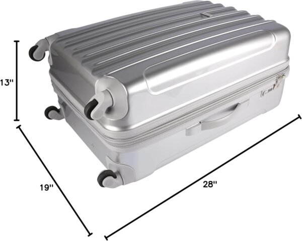 kensie Women's Alma Hardside Spinner Luggage, Silver, 3-Piece Set (20/24/28) - Image 12